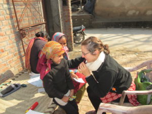 Sarah Buller with Indian child