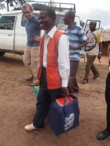 Teacher carrying bag